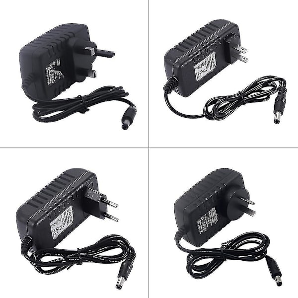 12V 1A 2A 3A 4A 5A 6A 8A 10A AC/DC Adapter Strømkilde Oplader til LED Lyslister CCTV Router 5.5x2.1-2.5mm Han-stik US/UK/EU/AU P