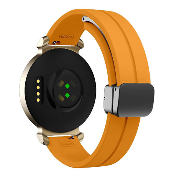Silikonarmband för Garmin Lily 2 med Magnetisk Vikbar Spänne Yellow Black Buckle