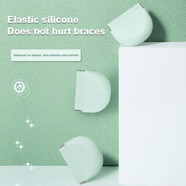 Silikonbeholder for tannregulering med snor, slitesterk myk tannproteseboks med ventilasjonshull kompatibel for Invisalign Blue