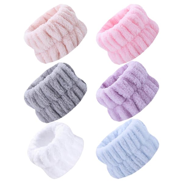 2 STK. Ansigtsvask Armbånd Mikrofiber Manchet Armbånd Bløde Absorberende Spa Armbånd til Ansigtsvask Pink