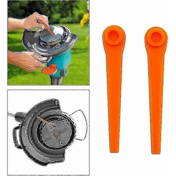 Sett med 100 reserveblader i plast for Gardena kantklipper 9823 9825 9820 9821, 70 mm gressklipperblader, tilbehør for kantklippere