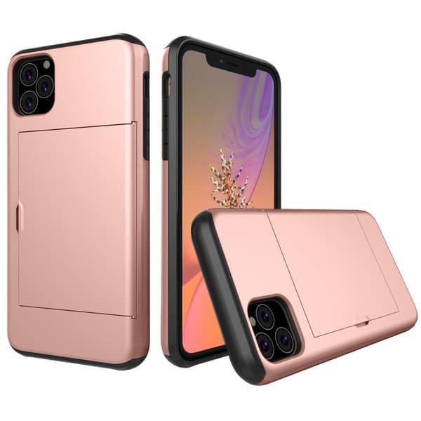 iPhone 11 -puhelin kotelo korttipaikalla, ruusukulta