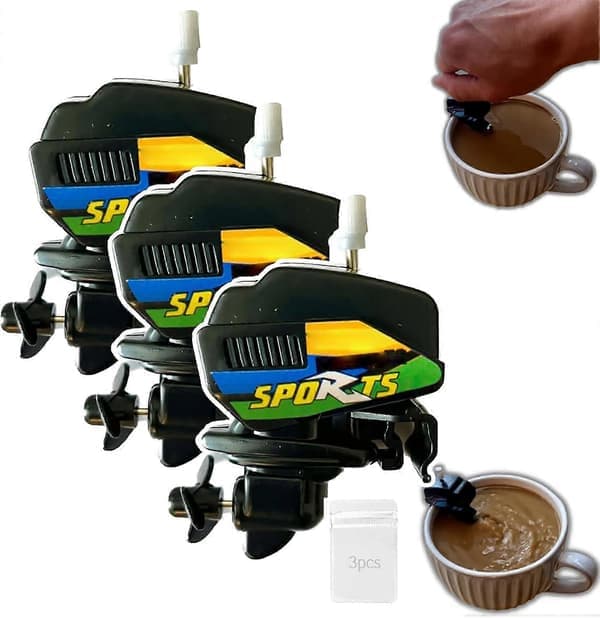 Kaffevisp i form av en båtmotor, Kaffevisp med båtmotor, Nyhet Kaffemixer med båtmotor, Elektrisk minikaffevisp 3pcs