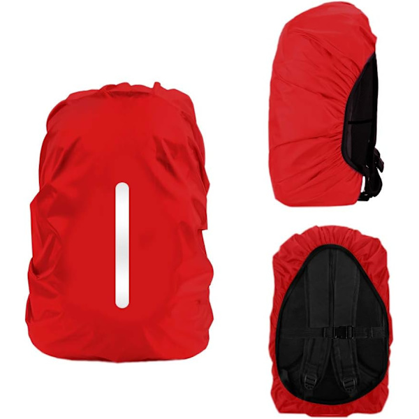2 kpl vedenpitävä reppujen sadesuoja, heijastava vedenpitävä suoja pölyltä ja varkauksilta M 26L-40L Navyblue and red