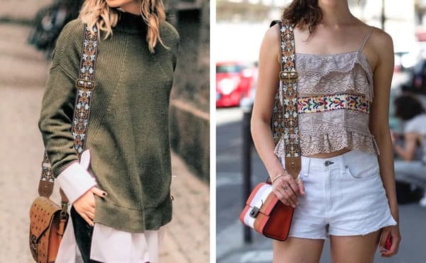 Justerbar Jacquard Väskrem, 5 cm Bred Axelrem i Läder, för Crossbody- & Laptopväskor