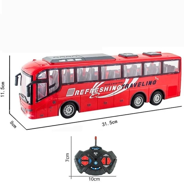 Børnelegetøj Rc Bil Fjernbetjening Skolebus Med Lys Tour Bus Radiostyret Elbil Til Børn Legetøj Gave Robotlegetøj red