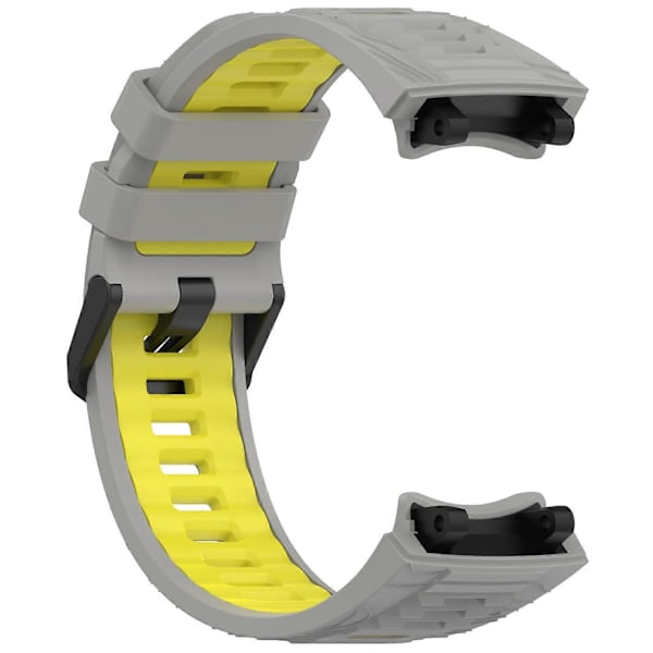 Huami Amazfit T-Rex 3 -kellolle tarkoitettu kaksivärinen silikoninen hengittävä urheiluranneke - Harmaa+Keltainen Multicolor Grey Yellow