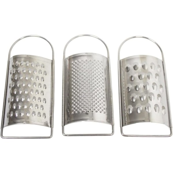 3 X Rustfritt Stål Mini Ost Rivjern Slicer Zester Skreller Terning Fruktkutter Sitron Sitrus Fin