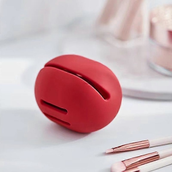 Makeup-svamp Holder Shatterproof Økologisk Silikon Skønhed Makeup Blender Organizer til Rejser Khaki