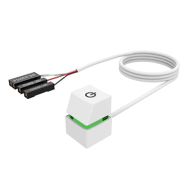4m Extern PC-strömbrytare för stationär dator, moderkort, på/av-strömbrytare White Green light