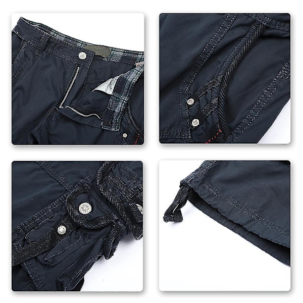 Mystdiy miesten ulkoiluun sopivat rennot cargo-shortsit Navy blue 31