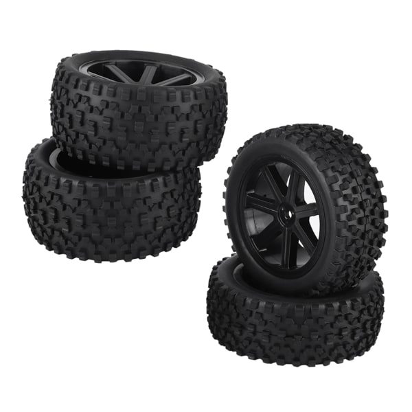 4 stk 1/10 RC Truck Gummidekk Hjul Dekk for ZD Racing Buggy Crawler Bil Svart