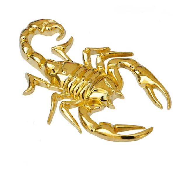 1 st 3D Rolig Cool Metallpläterad Skorpion Bilkroppsdekor Dekal Badge Sticker Silver