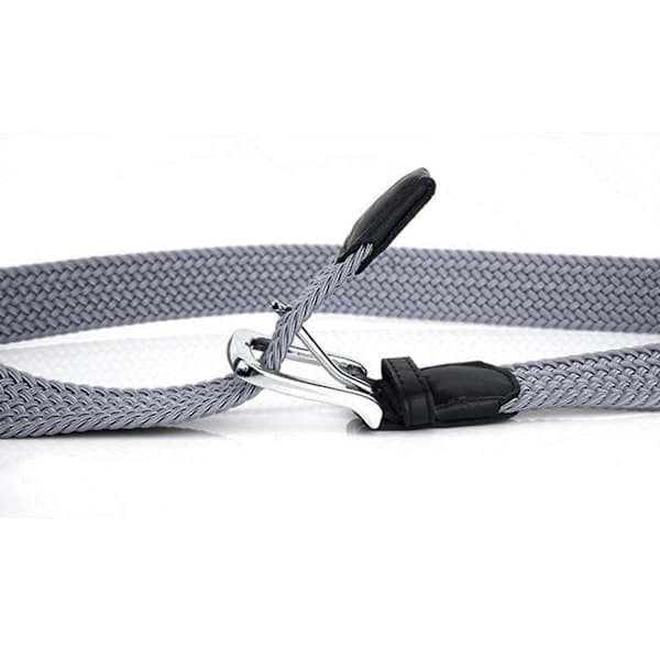 Flätat elastiskt bälte med spänne 105cm Grå Grå Grey