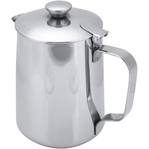 Mælkekande i rustfrit stål med låg til Latte
