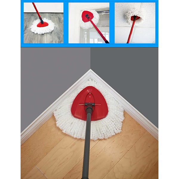 5 kpl Mop-päänsuojia, Spin Mop -päänsuojan vaihto, yhteensopiva Vileda Triangle Swivel -mopien kanssa, mikrokuituinen pyörivä mop-täyttö