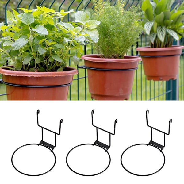 3x Blomkrukshållarringar Väggmonterade Smidesjärn Vägg Blomsterkrukshållare