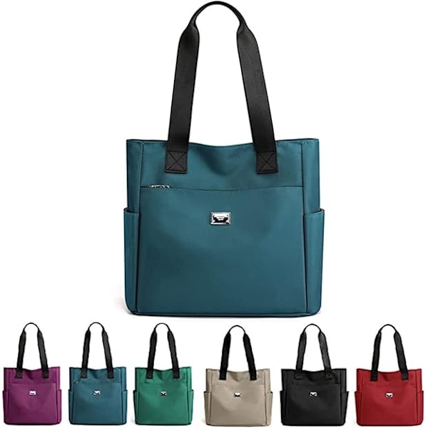 Naisten kangaskassit, nailon olkalaukku, suuri kapasiteetti, vedenpitävä crossbody-laukku kouluun, ostoksiin, matkustamiseen, työhön, päivittäiseen käyttöön Blue