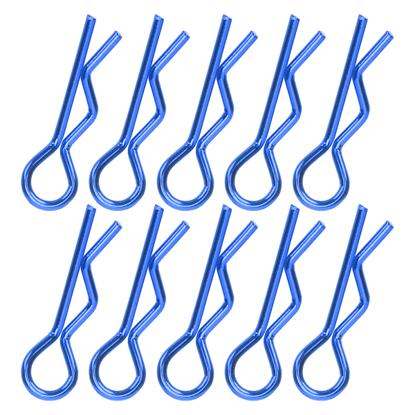 10 st 7MM RC Bil Skal Klämma R-Form Metall Kaross Clips Stift för 1/5 1/6 1/8 1/10 RC Bil (Blå)