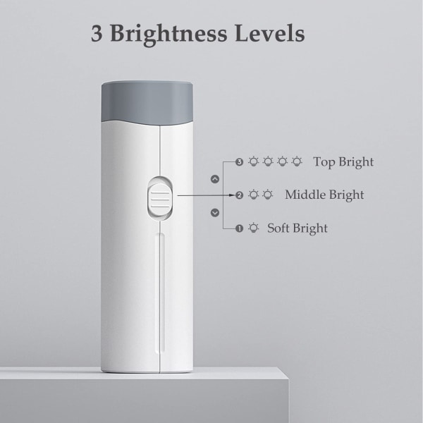 Skrivebordslampe 3 lysstyrkeniveauer, lamper med telefonholder (hvid)