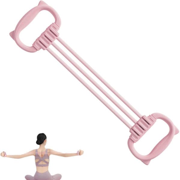 Otte-formet elastikbånd - Modstandsområde 15-90 lbs - Strækbart træningsbælte - Pink - TPE+TPR