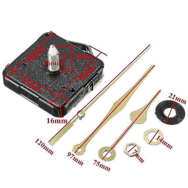 10st DIY Tyst Urverk Spindel Visare Vägg Quartz Klocka Urverk Mekanism Reparationsverktyg Del Klock