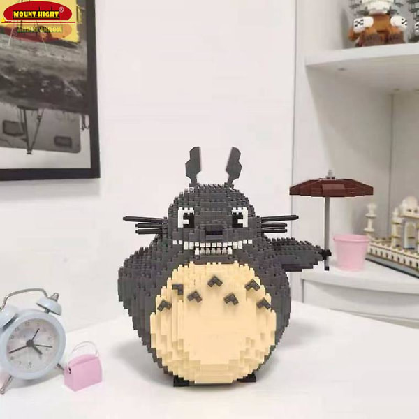 Anime Totoro Intet ansigt Mand Kat Tegnefilm Dyr Kæledyr Paraply Model Diy Mini Diamantblokke Mursten Bygning Børn Voksen Legetøj Gave JiJi Black Cat Without Box