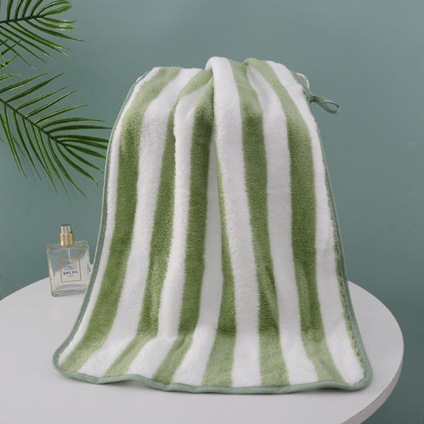 Randig strandhandduk, mjukt snabbtorkande badlakan (5 stycken) (grön + rosa + himmelsblå + brun + lila)