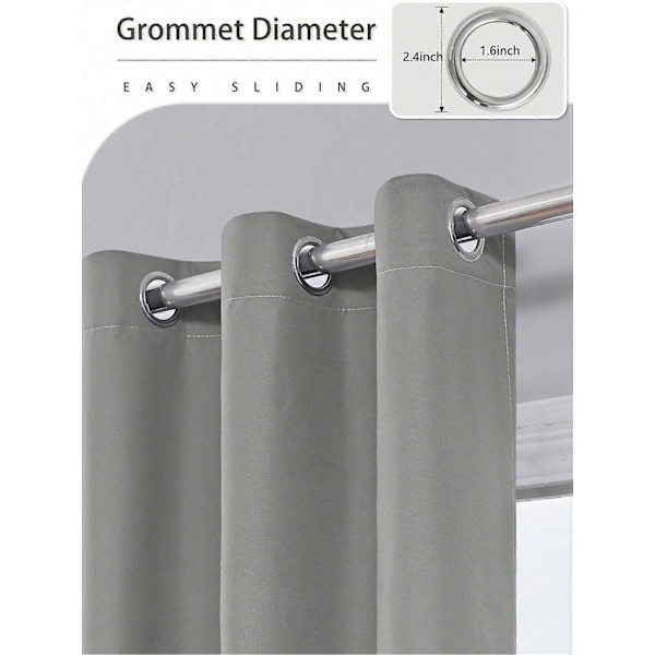 1 st Mörkläggningsgardiner med Belagd Isolerande Foder, Gardiner för Vardagsrum, Sovrum, Kök, Heminredning, Rumsdekoration black 132X213CM 1PCS&Grommet Top