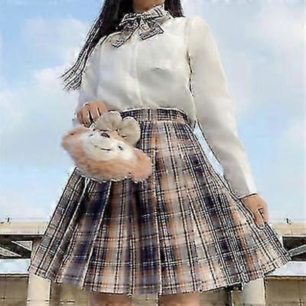 Jk Uniform Komplet Sæt Broderet Skjorte Plisseret Nederdel XS Little Bear