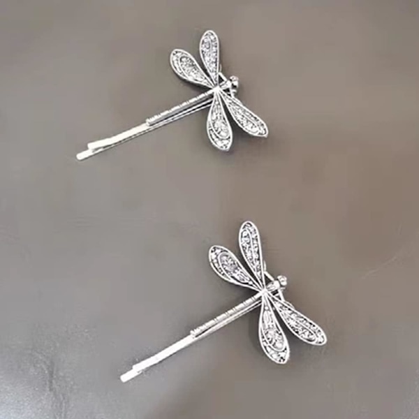 6 st Libellspänne Retro Hårklämmor Söt Hårstyling Nålar för Kvinnor och Flickor (Silver)