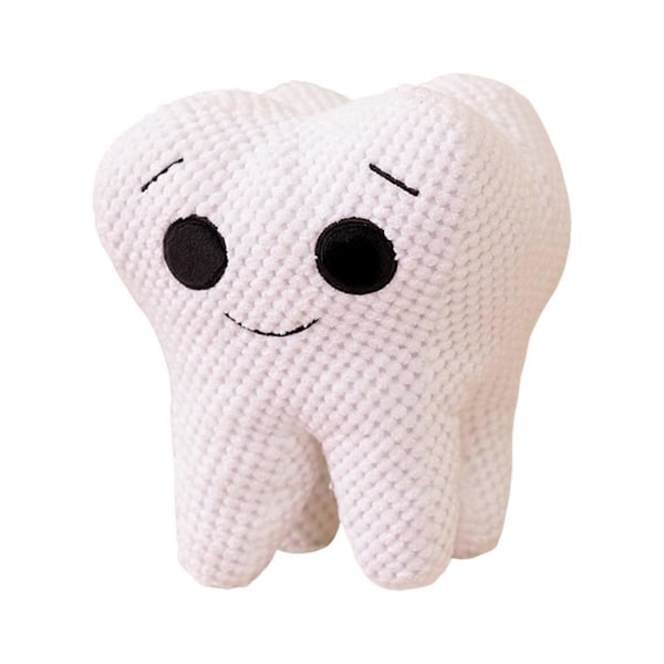 Tegneserie Tann Dukke Stoppet Plush Tann Formet Dukke Hvit Tann Morsom Sofa Pute Hjem Decor Plushie Dukke Gave til Barn 22cm B