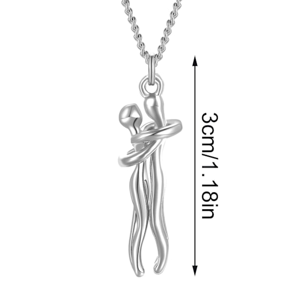 Snuggle Hug Love -riipuskaulakoru Naisille Korut Lahja Pari Hug Ketju Muoti Black  Silver