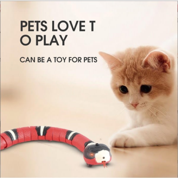 Interaktivt kattelegetøj, Smart Sensing Snake, Bevægelig, Genopladelig,