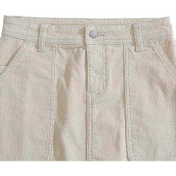 Naisten vähäjousto farkkukangas A-linjainen hame 14 Pit Stretch Corduroy polvipituinen midi-hame mini S-2XL P202 Style1 S