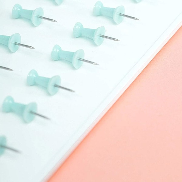 72-delt kontorartikelsæt, inklusive 22 klips, 30 papirclips, 20 trykknapper, skolebord tilbehør arrangør med æske Blue