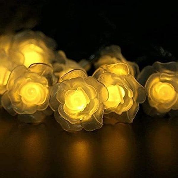 Solcelled Julelys, 30 LED Vanntette Rosehagedekorasjoner Warm White