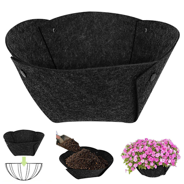 4 stk Runde Filt Plantekurv Liner Hengekurv Linere Forhindrer Fuglereder Stabil Pustende Kokos Liner Alternativ for Hagevegg Blomst 12Inch