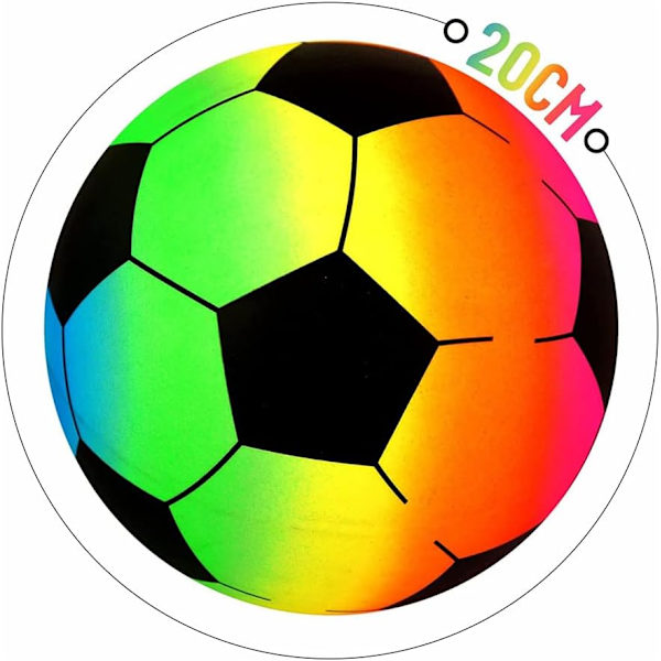 Fotboll Regnbåge Fotboll Pvc Flerfärgad Design Boll Sport Utomhus Pool Strand Lekplats Trädgårdsspel Barn Pojkar Flickor Leksak 20 Cm (Endast 1 Boll)