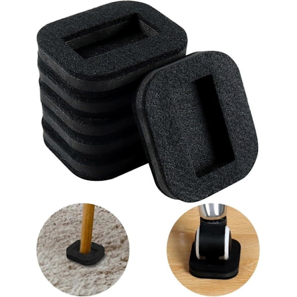 Filt Möbelunderlägg Hjulkoppar för Hårda Golv, Filtbotten Möbelkuddar för Möbler, Soffor, Sängar, Stolar Förhindrar Repor 5 Pcs Black