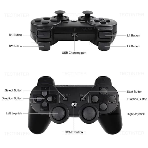 Trådløs kontroller - Kontroller for PS3-kompatibel 1-pakning 1-Pack