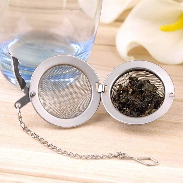 Te-infuser - Te-si i rustfrit stål, fødevaregodkendt mesh-tefilter (2-pak, 7 cm)