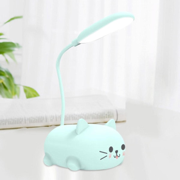 Mini katt USB-lampa | LED söt djur nattlampa, 360 ° justerbar ögonvårdssäng läslampa, bärbar nattlampa