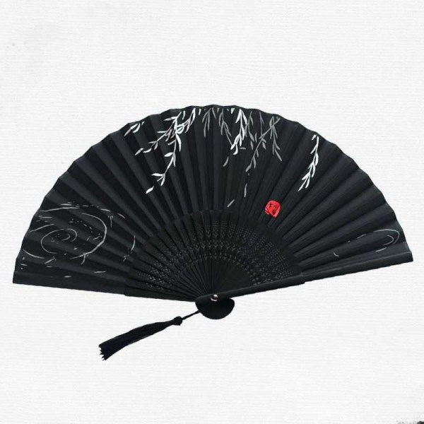 Silk Fan with Tassel - Different Colors