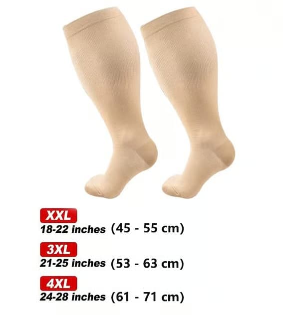 Kompressiosukat, tukipolvisukat beige XXL