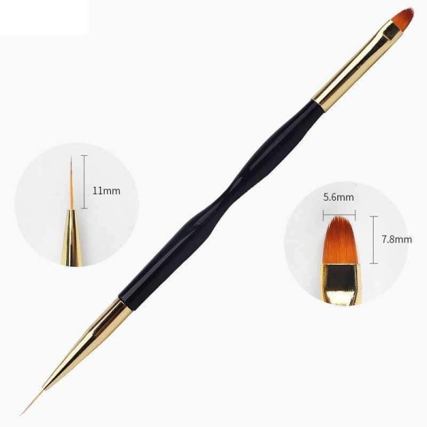 3 stk. Akryl/UV Pensler negle - Twist - Guld Sort