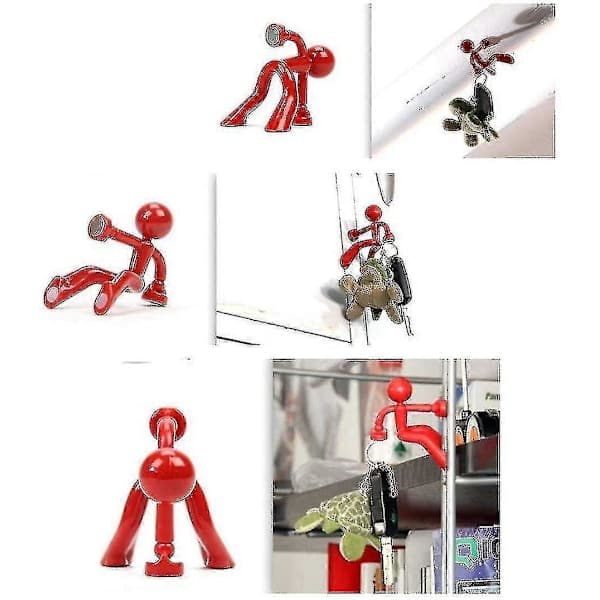 Magnetiske nøgleholdere - Sæt med 4 - Vægklatrende mand design
