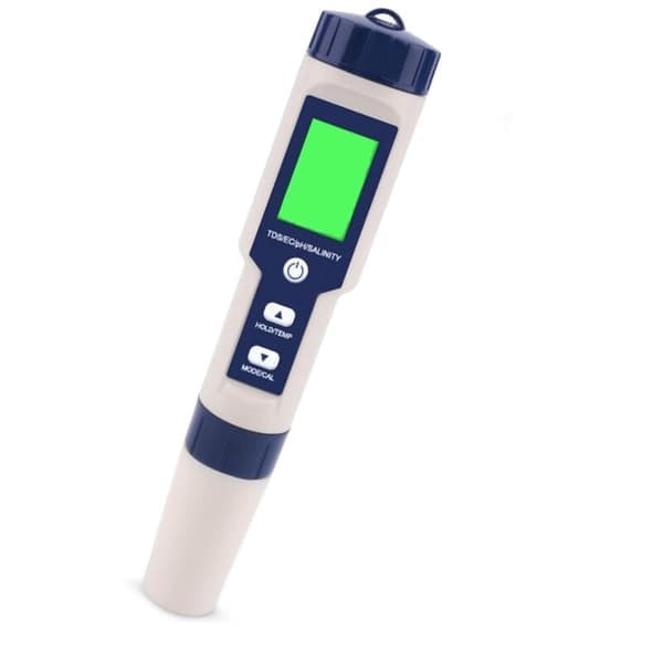 pH-meter, 5-i-1 pH/TDS/EC/ORP/Temperatur Tester, Vandkvalitetsmonitor til Pools, Hydroponics, Drikkevand, Akvarier