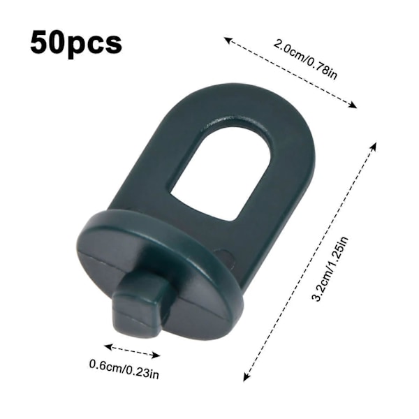 50 Stk. Drivhuskrok, Slitesterke Plastklips for Drivhus, (Gre MUC