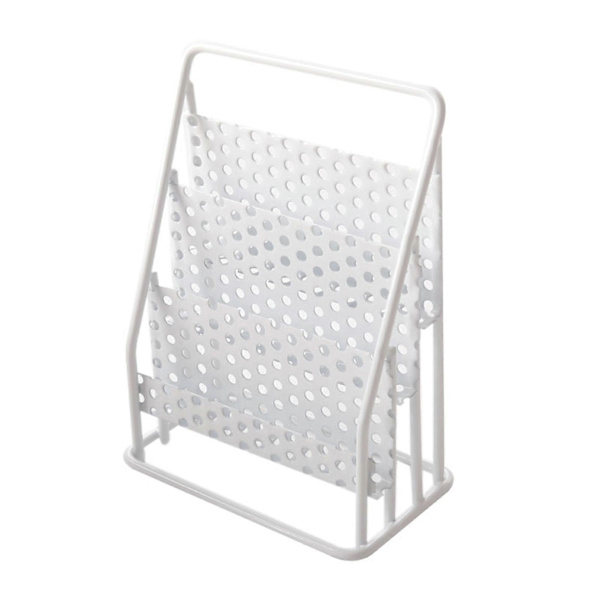 Mini Avisstand 1/12 Skala Dukkehuss Metal Magasin Display Stativ Simuleret Bogreol Dukke Tilbehør til Børn White